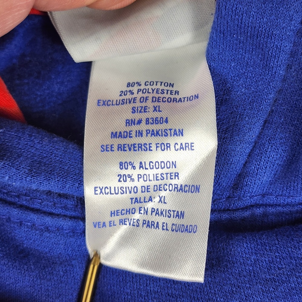Unbranded Chicago Cubs Hoodie Size L MLB Baseball Pullover Blue Red Sportswear - Picture 5 of 9